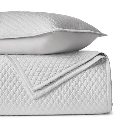 BIOWEAVES 100% Organic Cotton Quilt King Size - Diamond Stitched Quilted Bedspreads - All Season Oversized Coverlet Set - GOTS Certified Bedding Set | 1 Quilt & 2 Pillow Shams