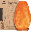 WBM Salt Lamp - USB Himalayan Salt Lamp with Touch Dimmer Control, Natural Pink Crystal, 5-7 lbs, Wooden Base, LED Bulb, Room Decor, Home Decor, Relaxation, Ambiance, Gift
