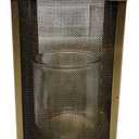 HD Designs Metal with Glass Large Candle Holder, 10 in