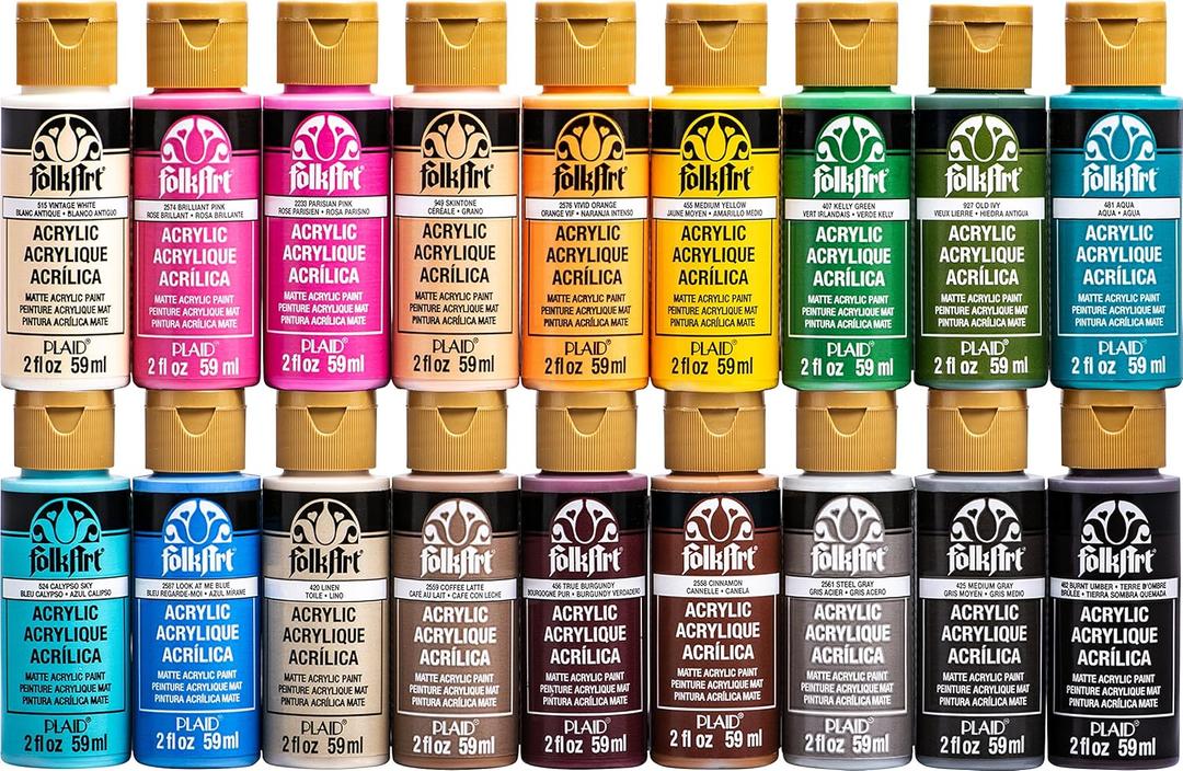 FolkArt Acrylic Paint Set (2-Ounce), PROMOFAII Colors II (20 Colors)