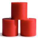 CANDWAX 3x3 Inch Red Pillar Candles Set of 3 - Rustic Unscented No Drip Red Candles for Weddings, Centerpieces, Home Dcor, Christmas Decorations
