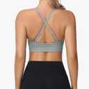 WANAYOU Sports Bras for Women, Deep V Neck Adjustable Spaghetti Strap Criss Cross Back Sports Bra Padded Gym Bralettes 3 Pack, M