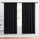 NICETOWN Black Blackout Curtain Blinds - Solid Thermal Insulated Window Treatment Blackout Drapes for Bedroom (2 Panels, 52 inches Wide by 72 inches Long)