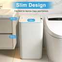 Naisu 4 Gal Bathroom Trash Can with Lid,Automatic Garbage Can with Touchless and Sealed Design,Slim Motion Sensor Waterproof Plastic Trash Bin Suitable for Bedrooms,Bathrooms,Kitchens2 Pack, White