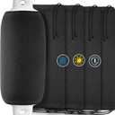 Boat Fender Covers 9 x 26, Boat Bumper Covers Durable Marine Fender Covers fit Most Cylindrical Fender & Bumper, 4 Pack Black (Cover Only)