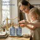 2-Pack Blue Soap Dispenser for Bathroom and Kitchen, Crystal Glass Hand Soap Dispenser with Metal Gold Pump, Countertop Soap Dispenser for Hand Soap, Dish Soap, Lotion, Body Wash (14 OZ)