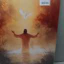 MIVASIJO Jesus and Dove Inspiring Wall Art Christian Jesus Art Bible Stories Wall Decor Watercolor Religious Painting Pictures for Church Living Room Bedroom Home Decoration, 24"L x 16"W