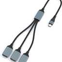 Type C Splitter 1 in 3 Out USB Type C Male to 3 USB 2.0 Female USB Splitter for Charging Data Transfer for Webcam/Printer
