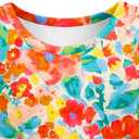 LQSZ Girls Maxi Summer Dress with Pocket Short Sleeve Spring Boho Long Sundress Casual School for Kids Size 3-12 Years (5-6 Years, Red Floral)