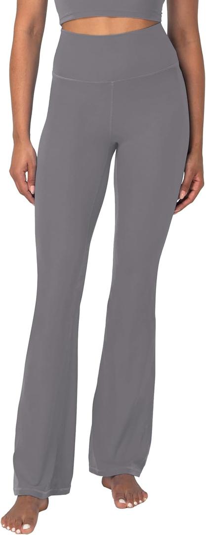 Sunzel Mini Flare Leggings for Women, High Waist Yoga Pants with Tummy Control, Casual Gym Workout Bootcut Leggings (Large, Charcoal Gray)