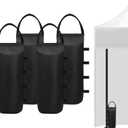 4 (Black) Cylindrical Sand Bags Weights for Canopy Weight Bag Outdoor Advertising Tent Sunshade Fixed Windproof sandbag Bag Weight Bags for Pop up Canopy Tent (Without Sand)