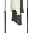 Whitmor Adjustable Garment Rack with Wheels, Rolling Clothes Rack for Hanging Clothes, Heavy Duty Single Rail Clothing Rack, Portable Hanging Rack for Bedroom, Laundry Room, Black & Silver
