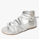 FUNKYMONKEY Girls Gladiator Strap Sandals Flat Fisherman Thong Cross Strappy Sandals Size 5