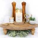 Farmhouse Corner Shelf Stand [with Removable Feet] - Bathroom Countertop Organizer, Decorative Tray Riser, Beaded Wooden Tray, Corner Tray Plant Stand, Coffee Bar Organizer for Kitchen Countertop