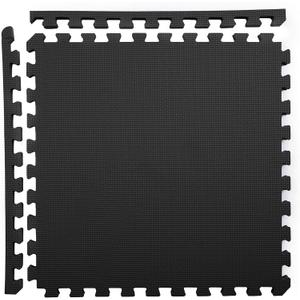 Flooring Inc's Puzzle Exercise Mats, EVA Foam Interlocking Floor Mats for Protective, Cushioned Workout Flooring for Home and Gym Equipment, Multiple Sizes & Colors (1" Thick, Black)