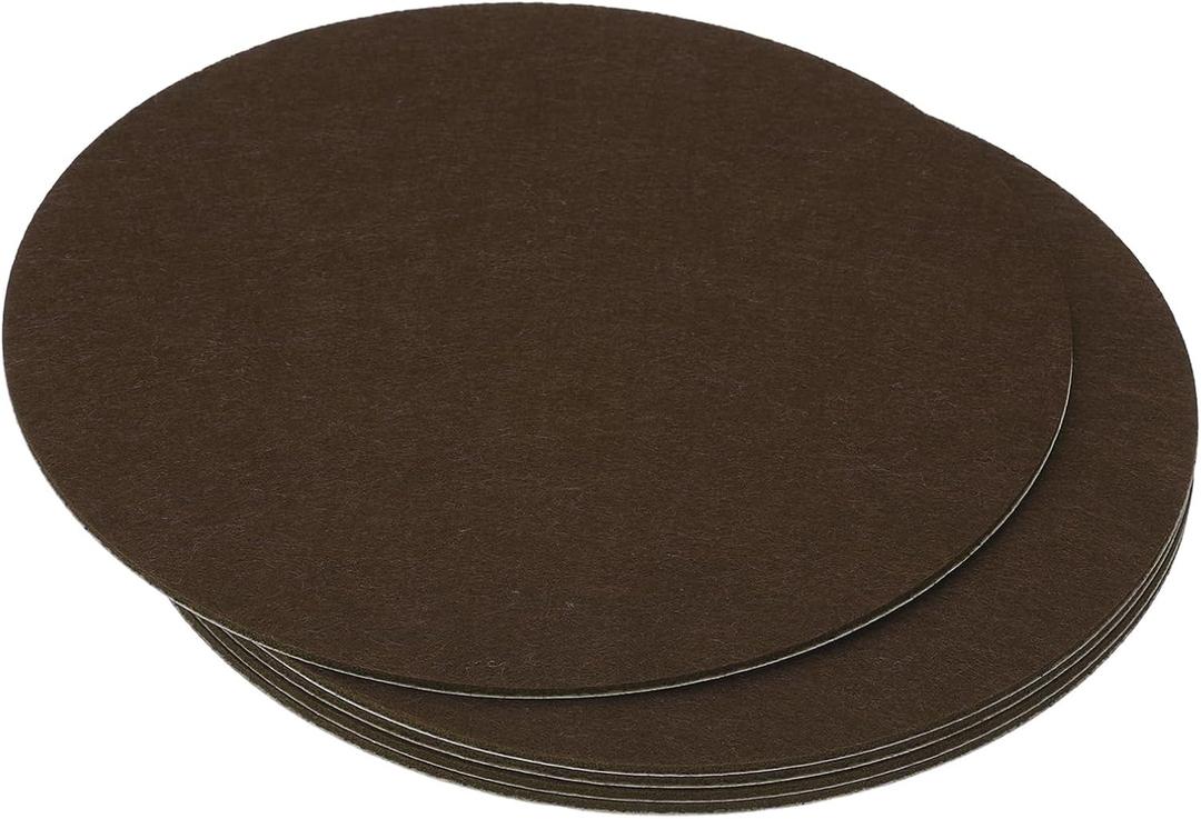 PATIKIL 11 Inch Diameter Lamp Base Felt, 5Pack 2mm Thickness Round Soft Adhesive Non-Slip Anti-Scratch Backed Felt for Lamp Furniture DIY Craft, Coffee