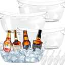 4-Pack Ice Buckets for Parties - Extra Large 5.5L Clear Beverage Tubs , Perfect for special beverages - Mimosa Bar Supplies
