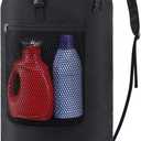 F-color Laundry Bag Backpack Heavy Duty - Large Capacity Laundry Backpack with Comfort Straps, Mesh and Zip Pocket, Sturdy Hamper Bag for Dorm, College, Travel, Laundromat, Apartment, 75L Black