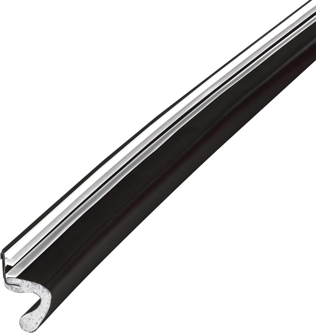 M-D Building Products 91812 Soundproof Weather Stripping Door Seal, 90 feet Black Vinyl-Coated Foam Kerf/Channel, Easy to Install, Large Gap Coverage, Dust & Water Prevention