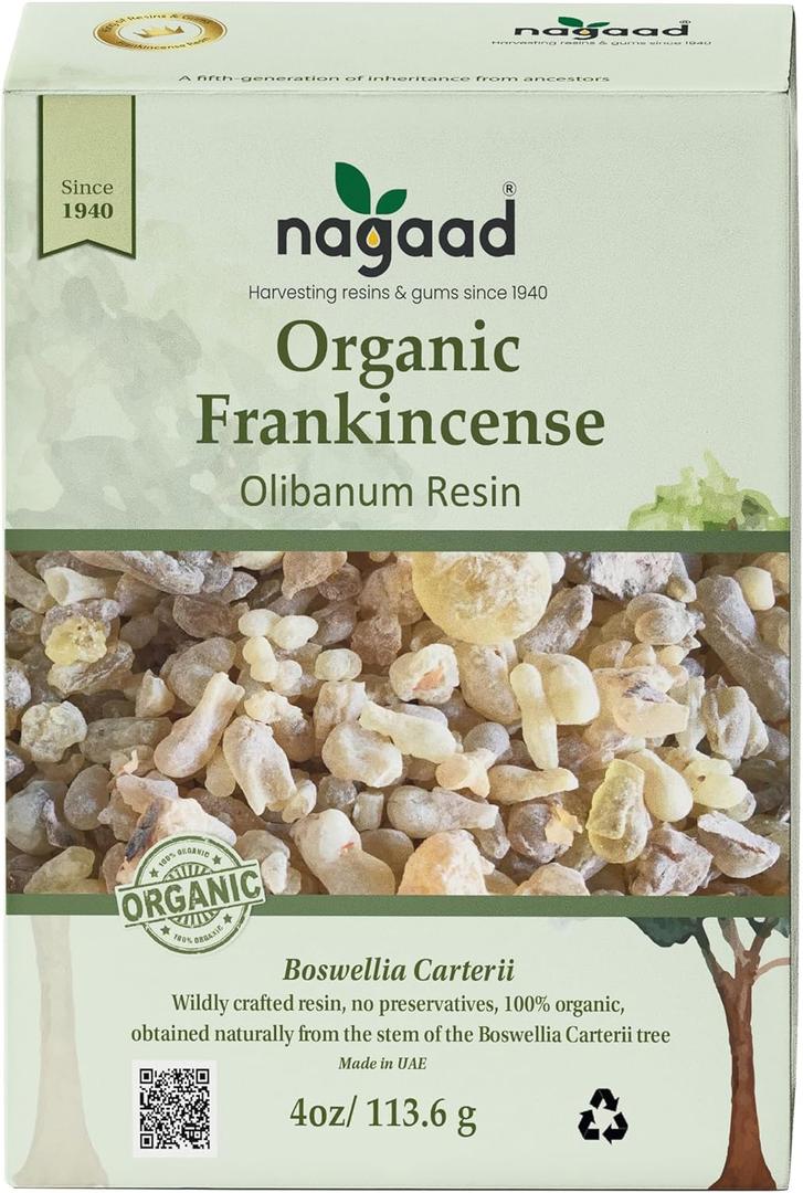 Organic Frankincense Resin (Boswellia Carterii), 4 oz USDA Certified Church Incense, Premium Grade, 100% Pure & Wild-Harvested Luban Frankincense for Aromatherapy, Meditation & Air Purification