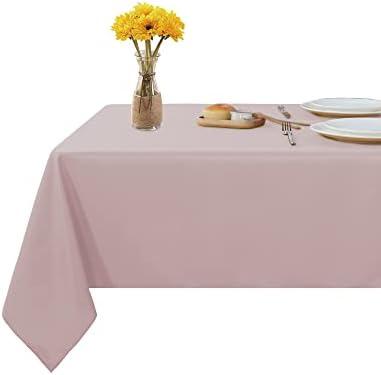 Fitable Rectangle Tablecloth Stain and Wrinkle Resistant Washable Polyester Table Cloth for Buffet Parties and Camping (60x84 inch, Blush)