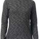 Women's Turtleneck Slim - Fit Long Sleeve Base Layer Top, Space - Dyed Pattern, Sport Jersey for All - Round Activities (L)