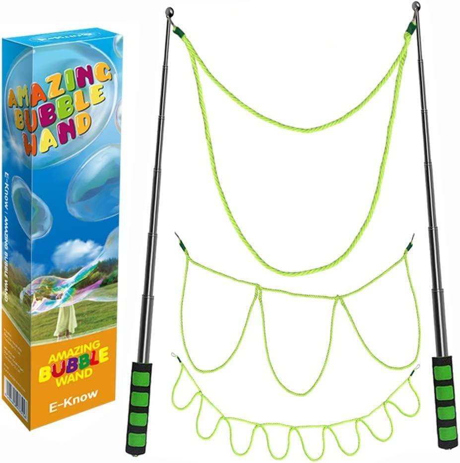 Bubble Wand,3 Style Giant Bubble Wand Outdoor Toy for Kids, Recyclable Stainless Steel,Telescopic Design Bubble Party Favors, Works Best Bubbleventi Bubble Mix