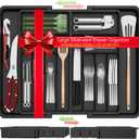 Large Silverware Drawer Organizer, Expandable From 21 to 36 Inches With 14 Slot, BPA Free Plastic Utensil Tray for Kitchen, Adjustable Flatware and Cutlery Holder for Spoons Forks Knives, Black