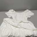 MASCOMODA Womens Summer Casual Midi Dress Square Neck Ruffle Short Sleeve Smocked High Waist A Line Wedding Guest Dresses(White, Small)