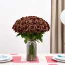 LATRORA 100 Pcs Artificial Roses Bulk Silk Chocolate Roses Tan Roses for Wedding Centerpieces Bridal Bouquet Mohter's Day Valentine's Day Home Decor