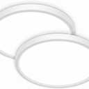 Fairdeer 2 Pack LED Flush Mount Ceiling Light, 12Inch 24W, 3000K/ 3500K/ 4000K/ 5000K/ 6500K 5 Color Temperatures Ceiling Light Fixture for Kitchen Porch Hallway Bedroom Bathroom and Closet, White