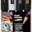 posca Markers Set, 2 Medium Paint Markers 5M – Mono Tones – Black, White, Gold, Silver