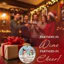 7 x Funny Friendship Ornaments 2025 - Bestie by Choice Friends Ornament, Xmas Gifts for Friends BFF Bestie, Funny Gift for Coworker Work Bestie Neighbors