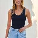 ANRABESS Tank Tops for Women V Neck Ribbed Knit Slim Fitted Sleeveless Basic Tee Tanks Casual Summer Clothes 2026 (S)