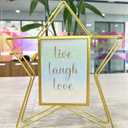 Star Shape Vertical Photo Frame Golden Vintage Picture Frame Decorative Photo Frames Picture Display Frame (Star,Large)