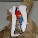 Resin Parrot Statue Fake Bird Tropical Decor Macaw Figurine for Tiki Bar Accessories Pool Decorations Outdoor Patio Paradise Garden Poolside Lanai and Indoor Desktop Display