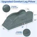 KingPavonini Adjustable Leg Elevation Pillows for After Surgery, Ergonomic Curve Keeps Knee Straight, Memory Foam Leg Pillow Elevation for Blood Circulation, Swelling and Pain Relief (Single Leg, Gray)