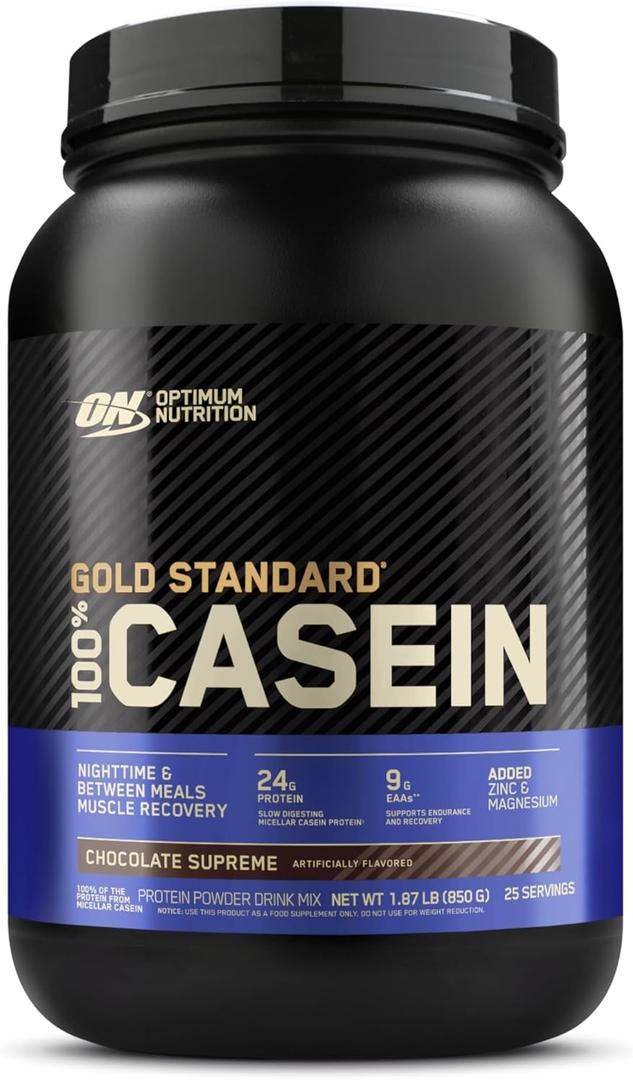 Optimum Nutrition Gold Standard 100% Micellar Casein Protein Powder, Slow Digesting, Helps Keep You Full, Overnight Muscle Recovery, Chocolate Supreme, 2 Pound  Optimum Nutrition Gold Standard 100% Micellar Casein Protein Powder, Slow Digesting, Helps Keep You Full, Overnight Muscle Recovery, Chocolate Supreme, 2 Pound