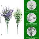 Artificial Flower 3-in-1 Set Hollow Vase with 4 Faux Lavenders 14oz Nano Mineral Crystal Beads Odor Absorber & Decorative Floral Arrangements for Indoor Bedroom Washroom, Purple White