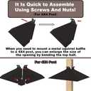 Metal Squirrel Baffle for 4x4 Post, 21 Inches Wide,Adjustable Opening Size for Minimum 0.4 Inch Bird Feeders Pole, Squirrel Baffle for Bird Feeders Without Removing Shepherd's Hooks. 1Pack.