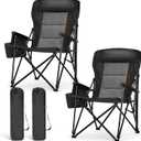 Oversized Camping Chairs High Back Heavy Duty Lawn Chair 500LBS, Twin Pack