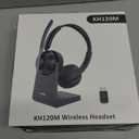 (2025 Upgraded) Wireless Headset with Mic for Work, Bluetooth Headset with Noise Canceling Microphone with Dongle, Charging Base & Mic Mute, Wireless Headphones for Work from Home/PC/Computer (Black)