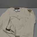 SKAVIJ Mens Handloom Cotton Kurta Long Sleeve Henley Shirt Crewneck Casual T-Shirts (Beige, L)