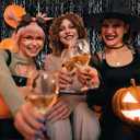 Black Fringe Curtain Party Streamers 5Pcs Foil Fringe Backdrop Curtains Wave Tinsel Streamers Black Party Decorations Door Streamers for Birthday Wedding Bridal Shower Halloween Decor