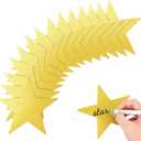 80 Pieces 5.9 Inch Glitter Powder Gold Stars Decoration Double Printed Paper Stars for Wedding Bulletin Board Decoration Classroom Wall Party Decoration Graduation Party Decoration