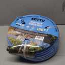 Kotto 100 ft Flexible Garden Hose, Water Hose for Outside with 10 Spray Nozzles, Brass Connector, Leak-Proof, Blue