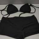 MakeMeChic Women's Bikini with Shorts Boyshort Bikini Set Halter Triangle Tie Backless Y2K Swimsuit Small