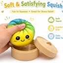 Rainbow Dumpling Squishies Stress Balls, Colorful Squishies Dumpling Fidget Sensory Toy with Food Steamer, Squeeze Dough Ball for Stress Relief, Stretchy Desk Toys Gift