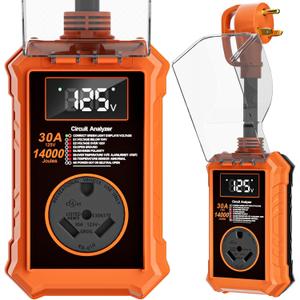 Rv Surge Protectors 30 Amp,14000 Joules Rv Circuit Analyzer Waterproof with Smart Led Display,Surge Protection with High/Low Voltage Protection,Rv Voltage Protector for Camper, Travel Trailers