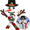 3 Pack. Snowman Decorating Kit, 16Pcs Christmas Snowman Decorating Making Kit Outdoor Fun Christmas Winter Holiday Party Decoration Gift, Xmas Holiday Winter Party snow man kit Outdoor Fun Supplies for Kids